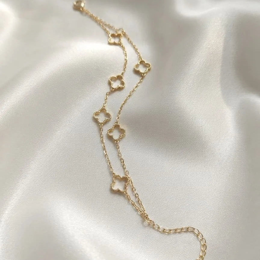 Gold Four Leaf Clover Bracelet