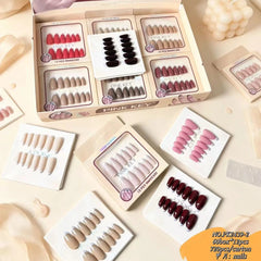 Pink Key Press On Nails Art