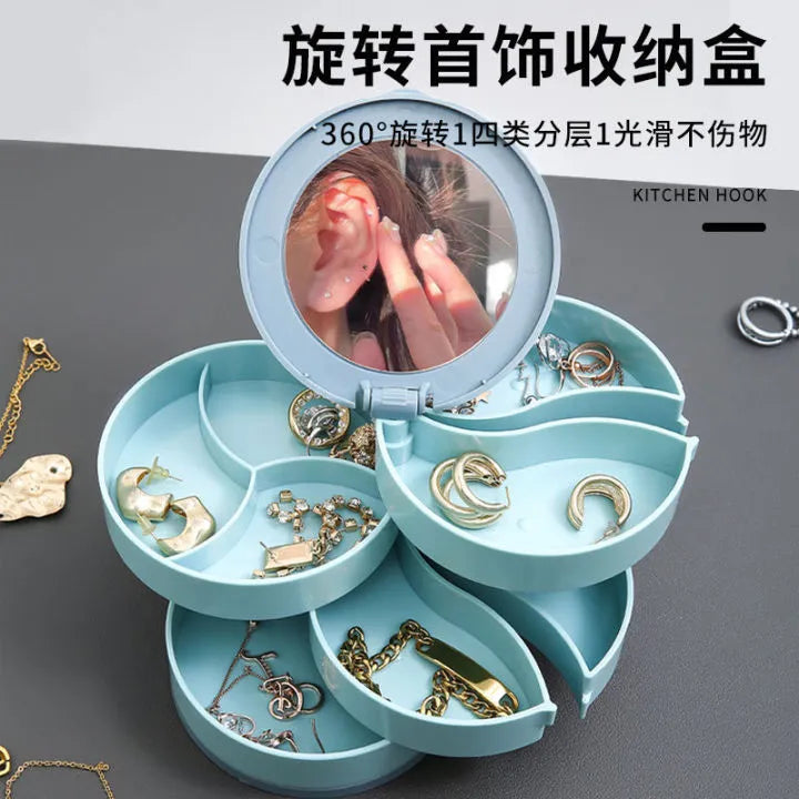 Jewelry Storage Box Multi‑Layer Rotating Plastic Stand