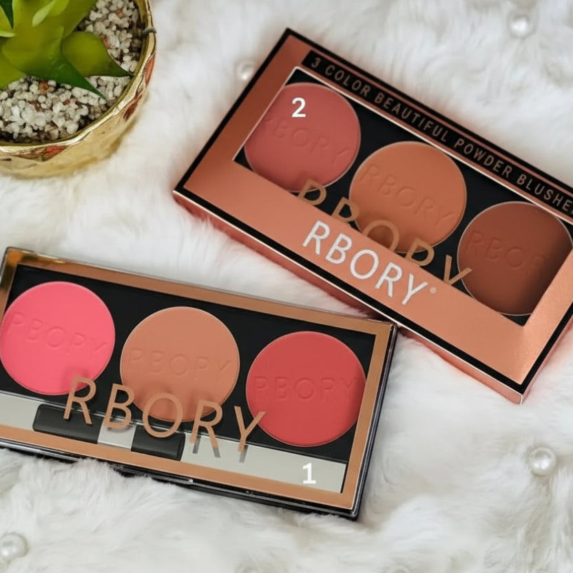 Rbory Beautiful Powder Blusher Palette - 3 Colors