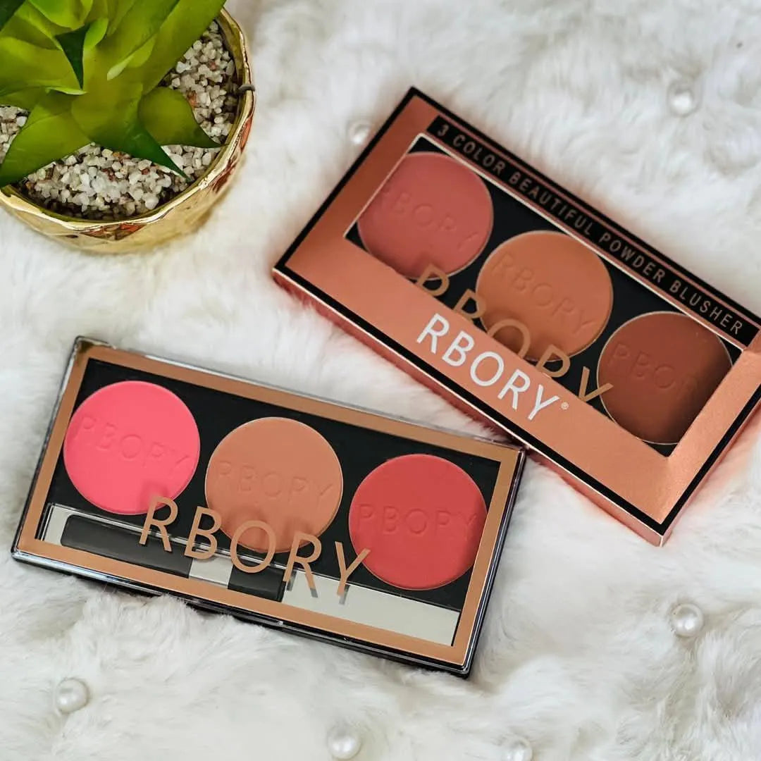 Rbory Beautiful Powder Blusher Palette - 3 Colors