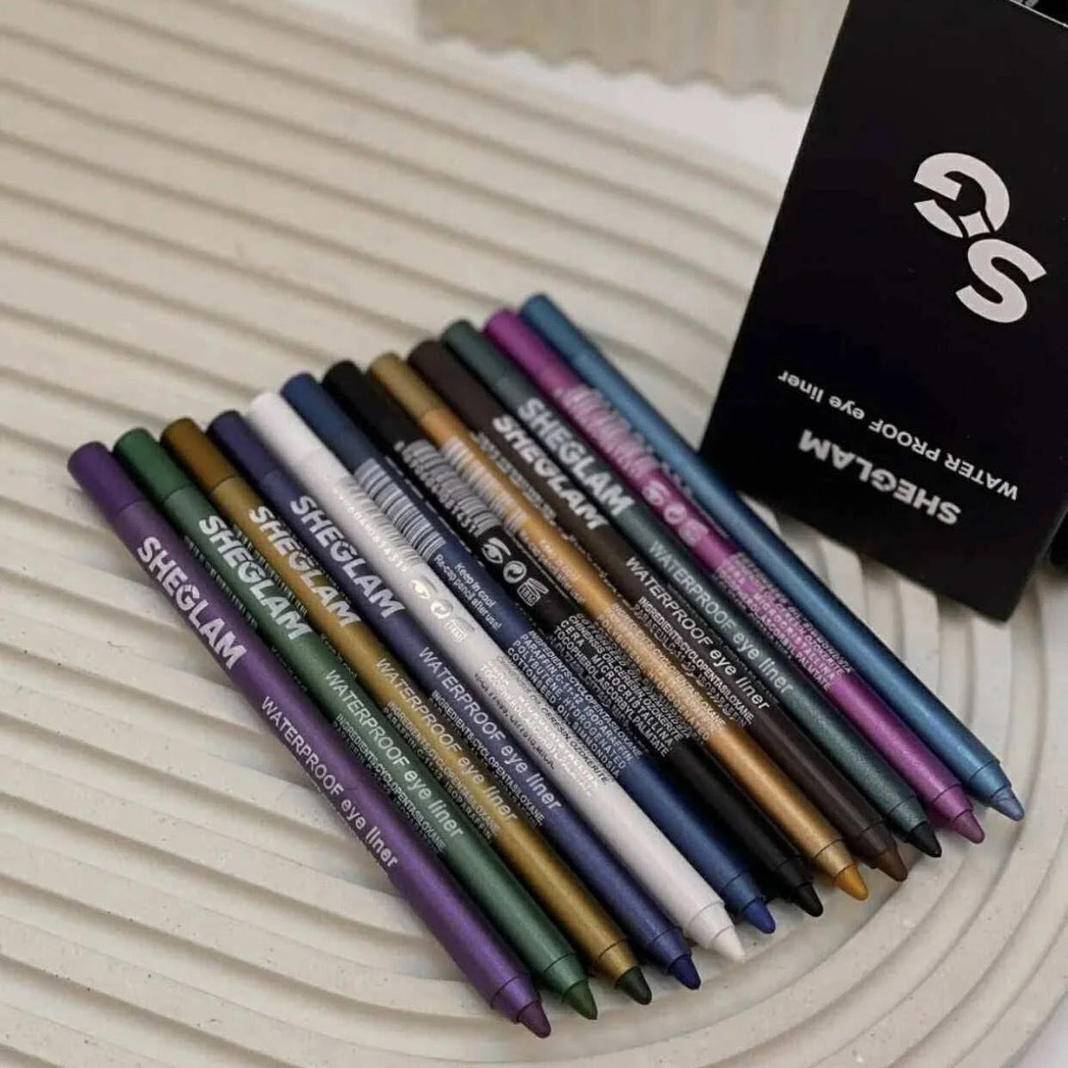 SHAGlan waterproof eye pencil - 12Pcs