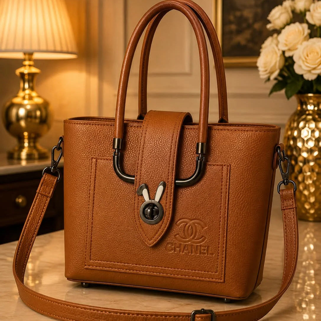 CHANEL Textured Leather Tote Handbag