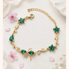 zircon flower and bow vine bracelet - Each