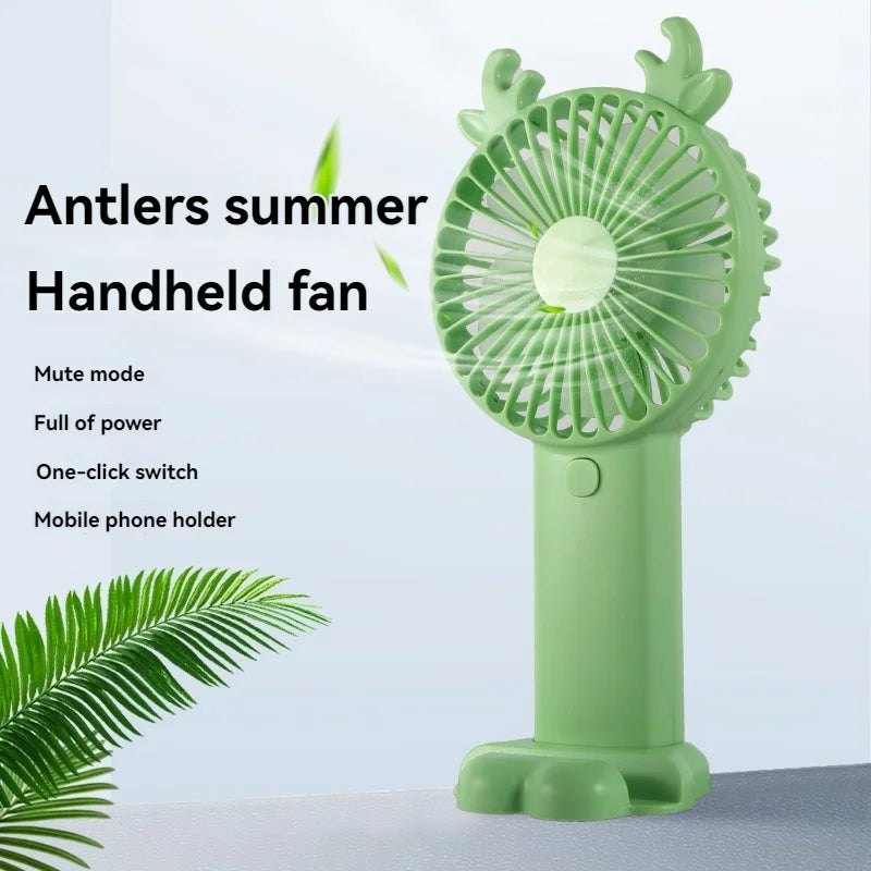 creative Atlers mini USB charging handheld fan with phone holder