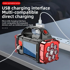 Portable LED Hand Light Portable Solar Battery Powered Light