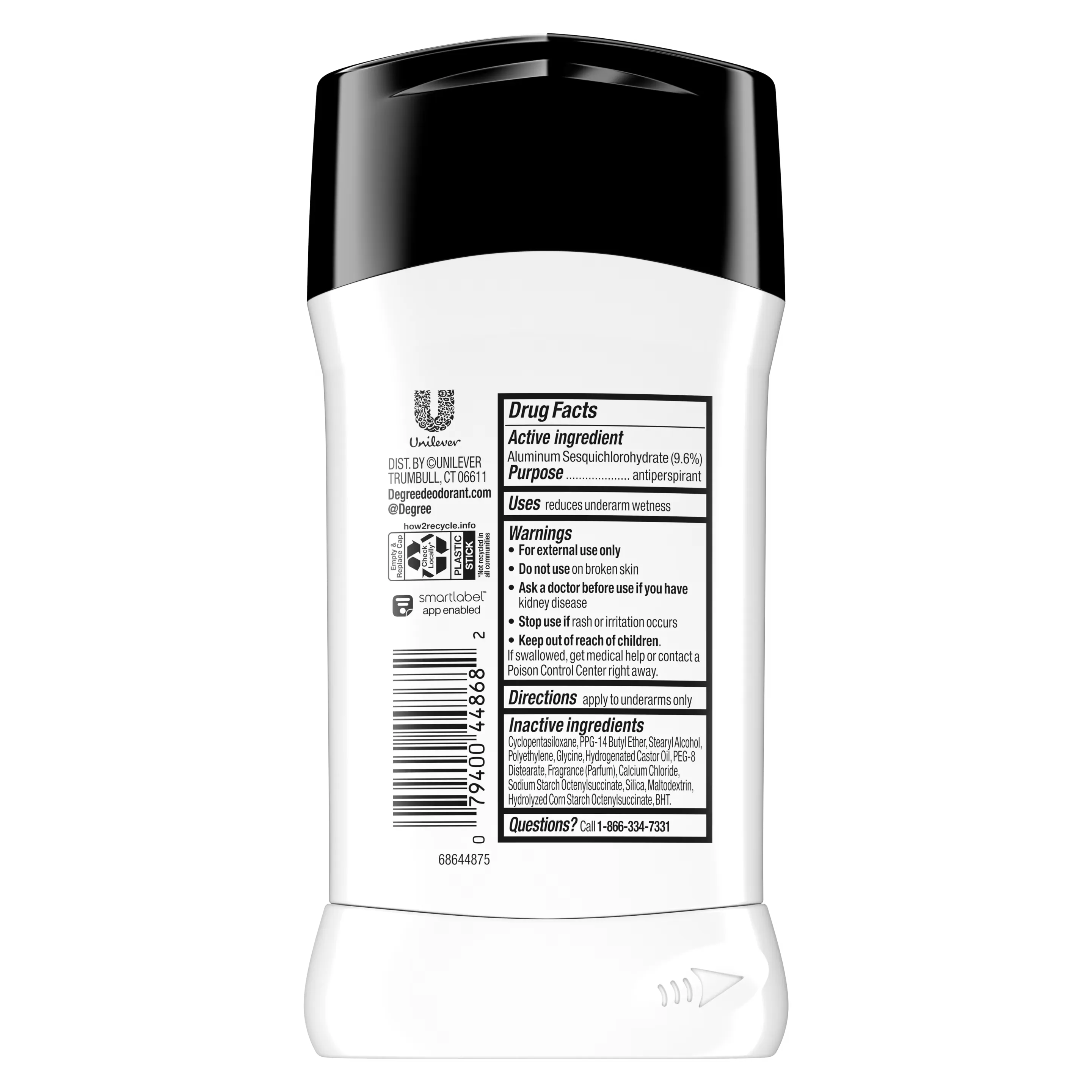 Degree UltraClear Black+White Driftwood Antiperspirant Deodorant Stick - 85g