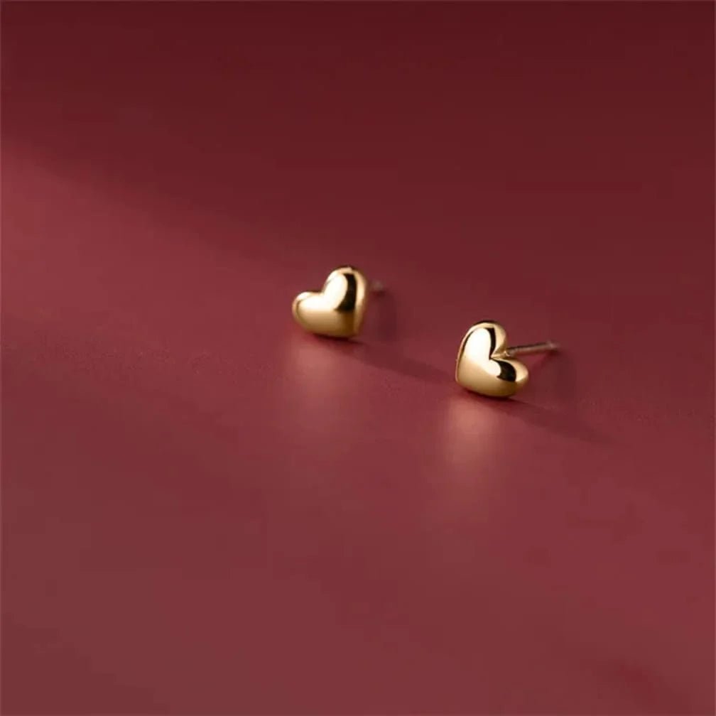 Mini Gold Plated Heart Stud Earring