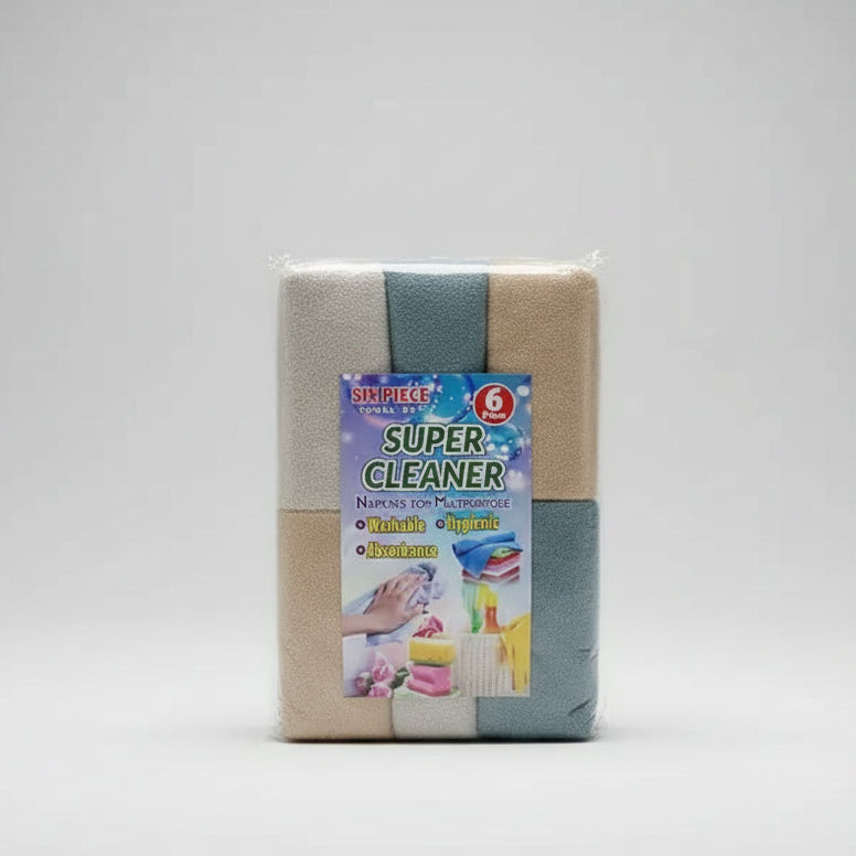Super Cleaner Six Piece Towel Set- 6 Pcs