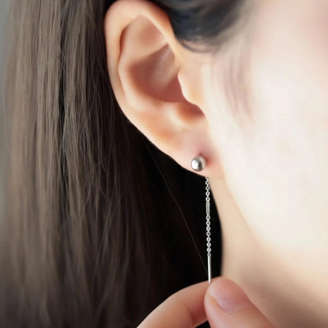 Stainless Steel Ball Chain Earrings