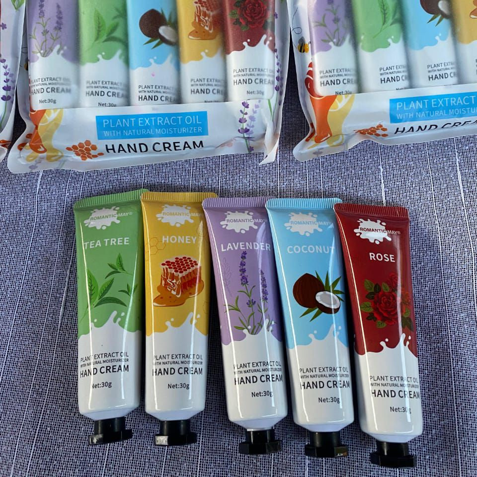 Romantic May 5 Pack Plant Extract Oil Hand Cream - Each 30g