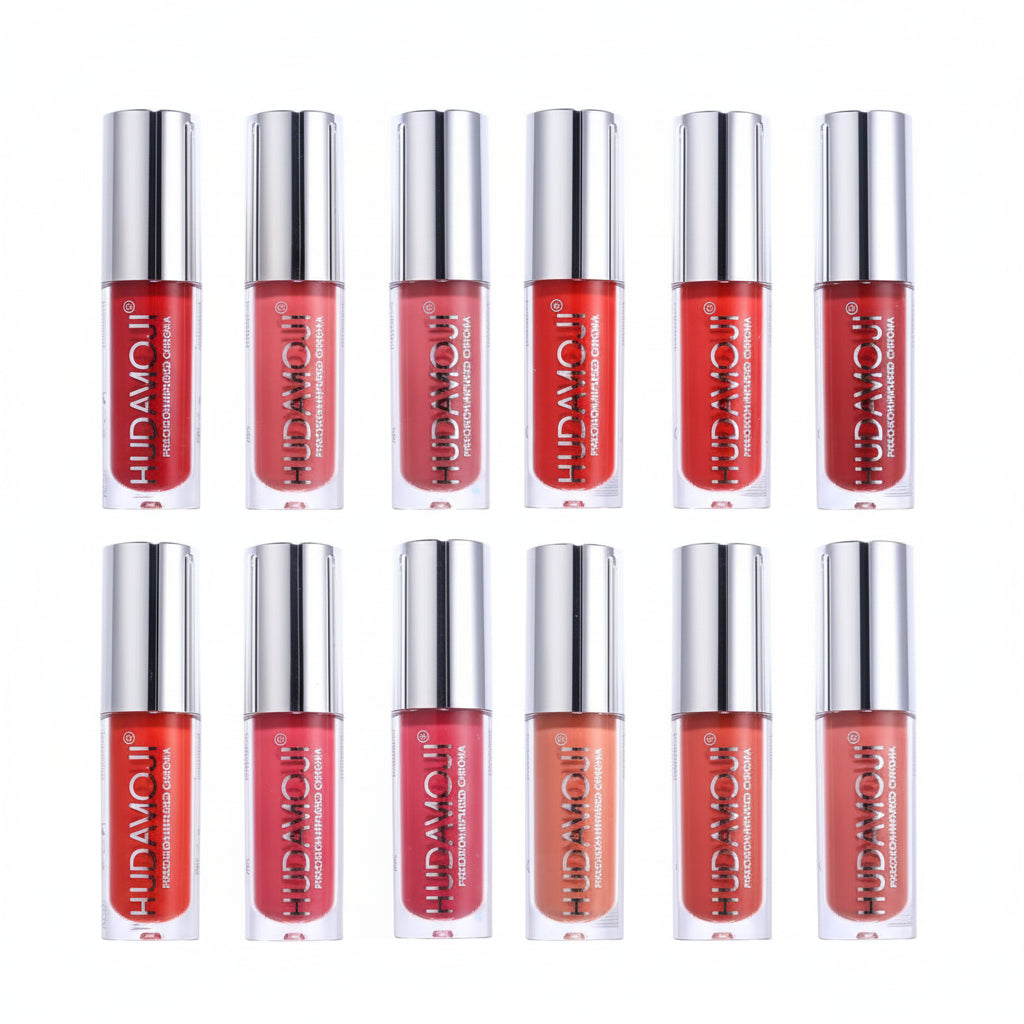 Hudamoji Precision-Infused Chroma Liquid Lip Gloss – 12 Shades