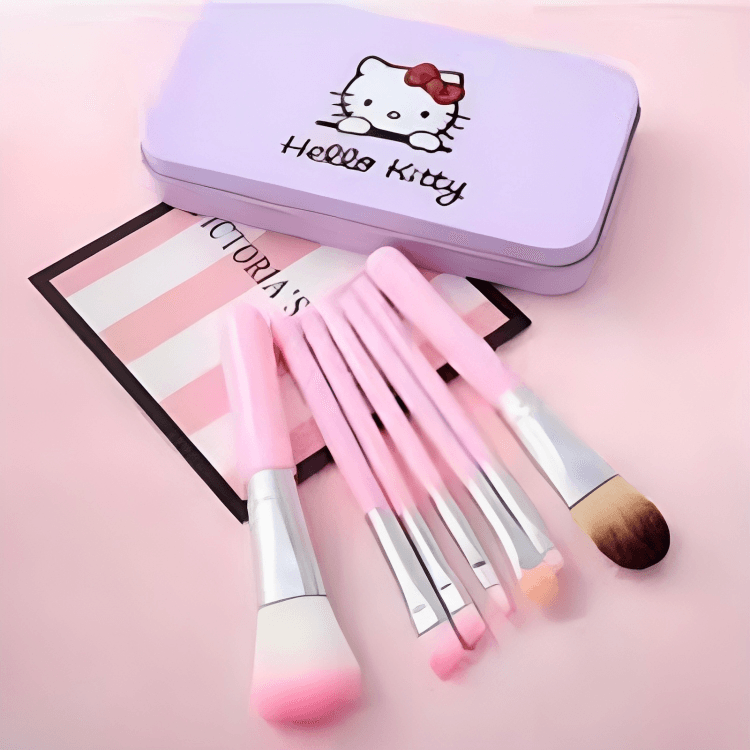 Pack Of 7-Cute Hello Kitty Makeup Brushes Set