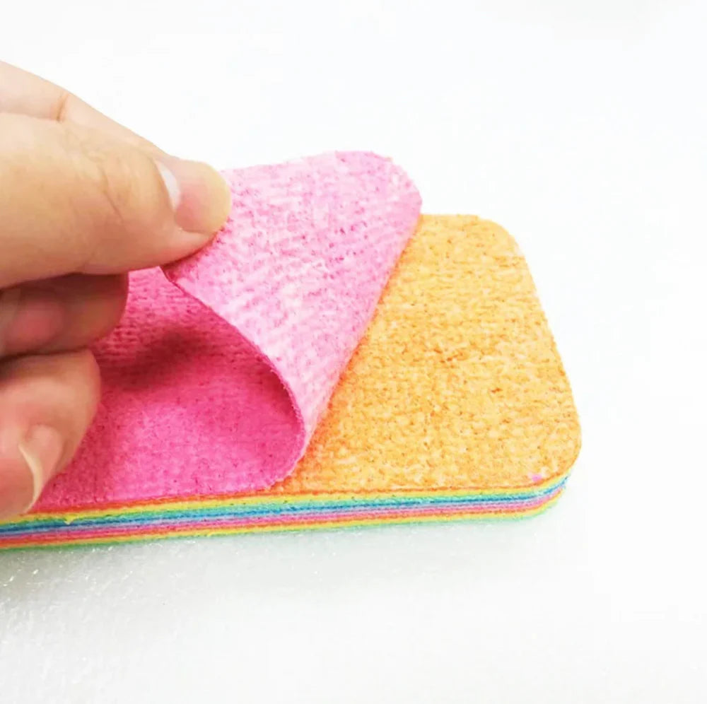 Rainbow Color Double Side Dishwashing Sponge - Each