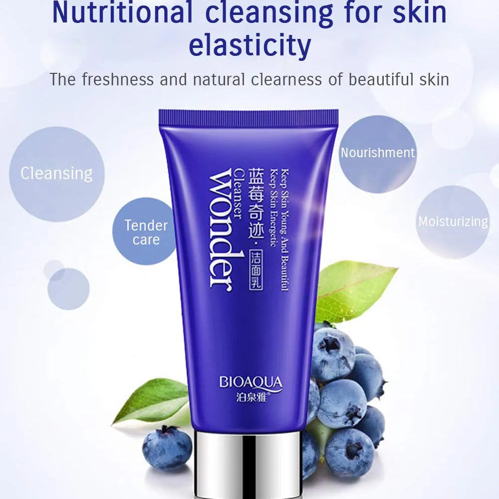 BIOAQUA Blueberry Wonder Skin Nutritional Cleansing  Moisturizing Cleanser - 100g