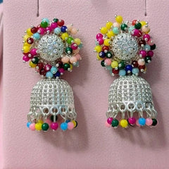 Silver Multi Color Jhumki