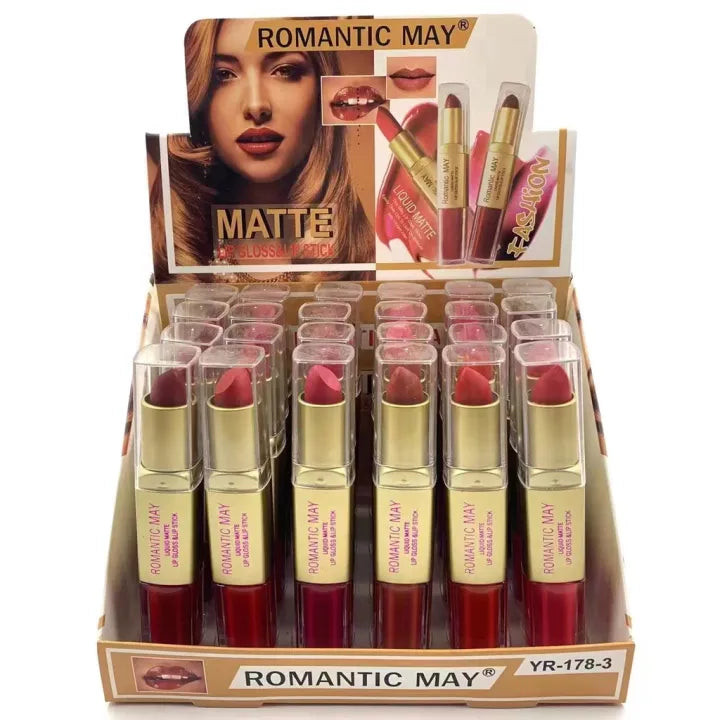 Romantic May Professional 2-in-1 Lipstick with Gloss & Liquid Matte