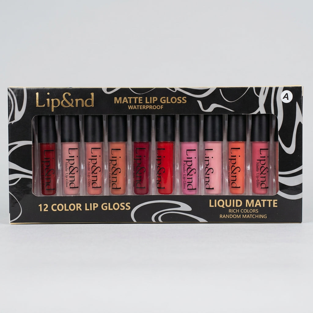 Lip&nd Waterproof Liquid Matte Lip Gloss Set - 12 Piece