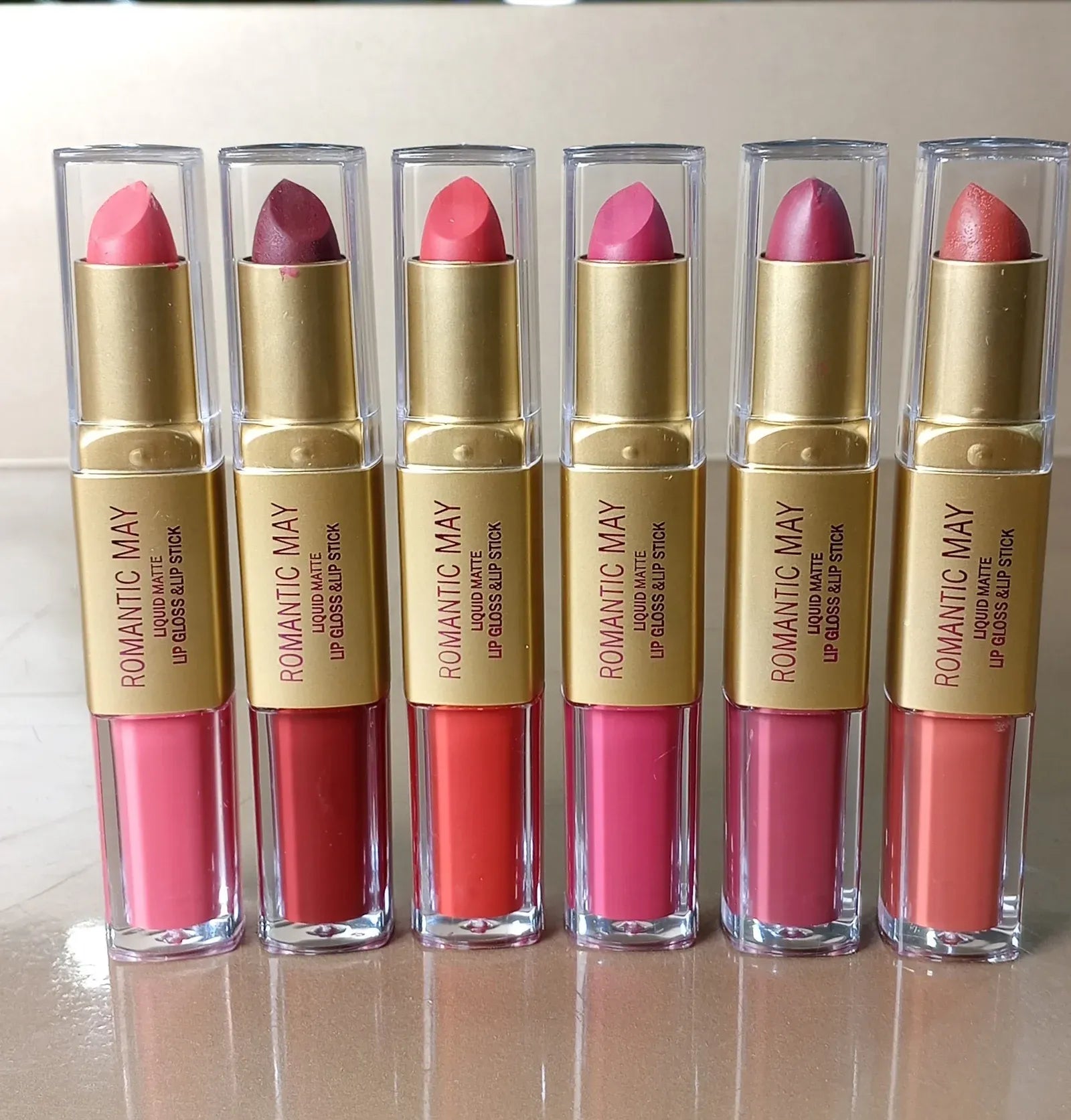 Romantic May Professional 2-in-1 Lipstick with Gloss & Liquid Matte