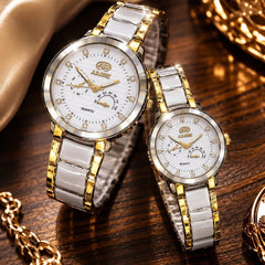 AD.ONE Luxury Ceramic Bracelet Quartz Couple Watch