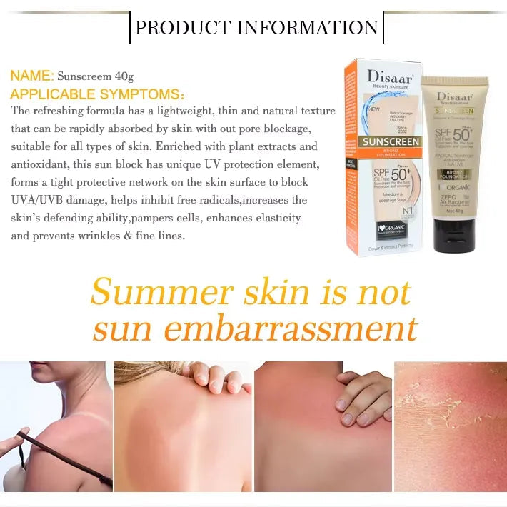 Disaar Sunscreen Bronz Foundation SPF 50 Oil-Free – 40g