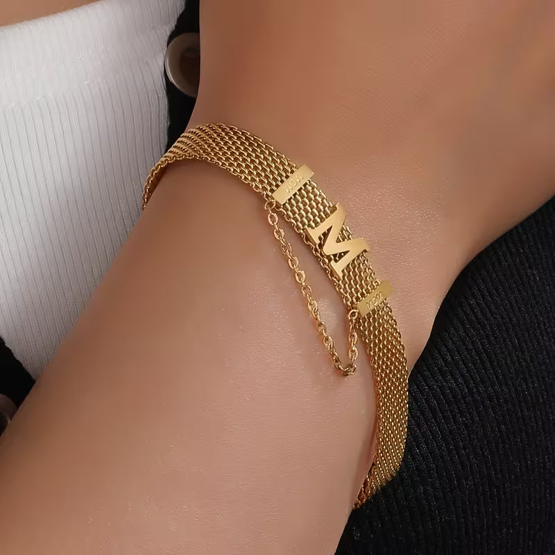 Stainless Steel M Letter Bracelets - Each