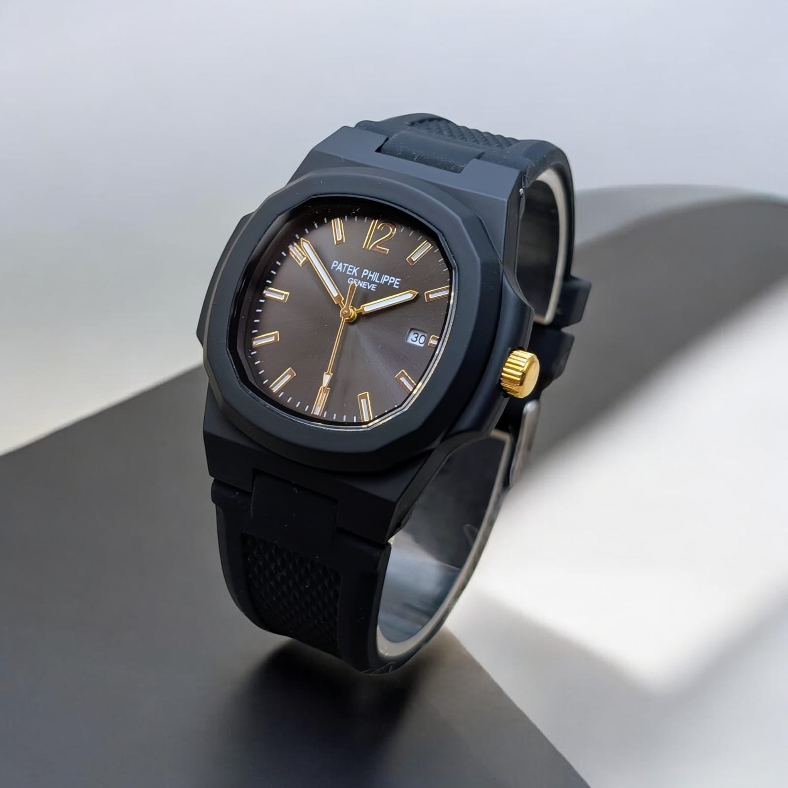 Patek phillips Silicon Black Men's watch