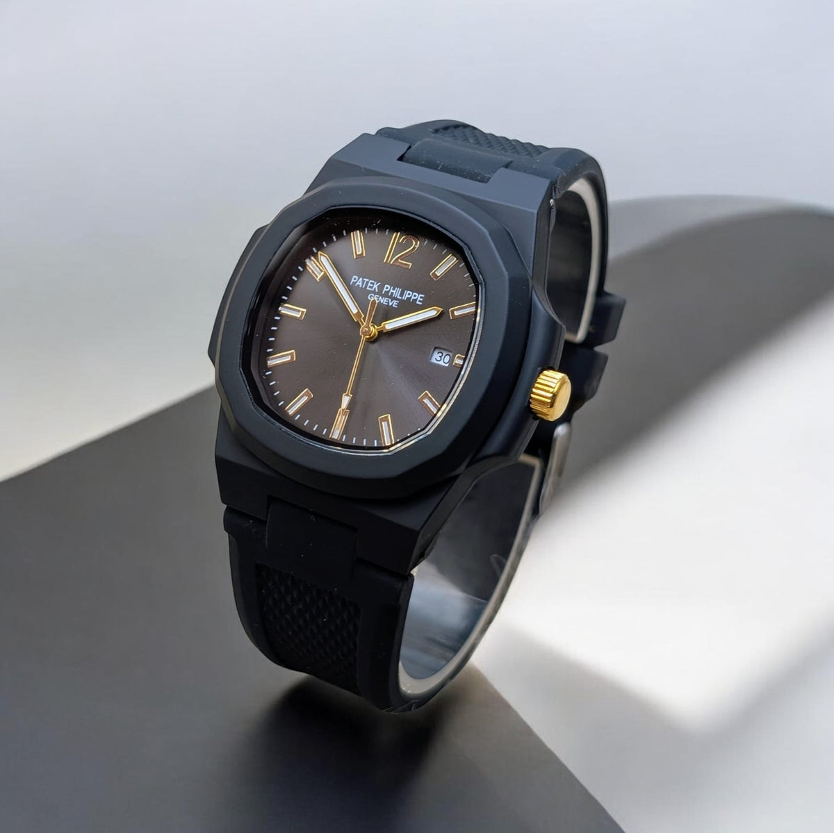 Patek phillips Silicon Black Men's watch