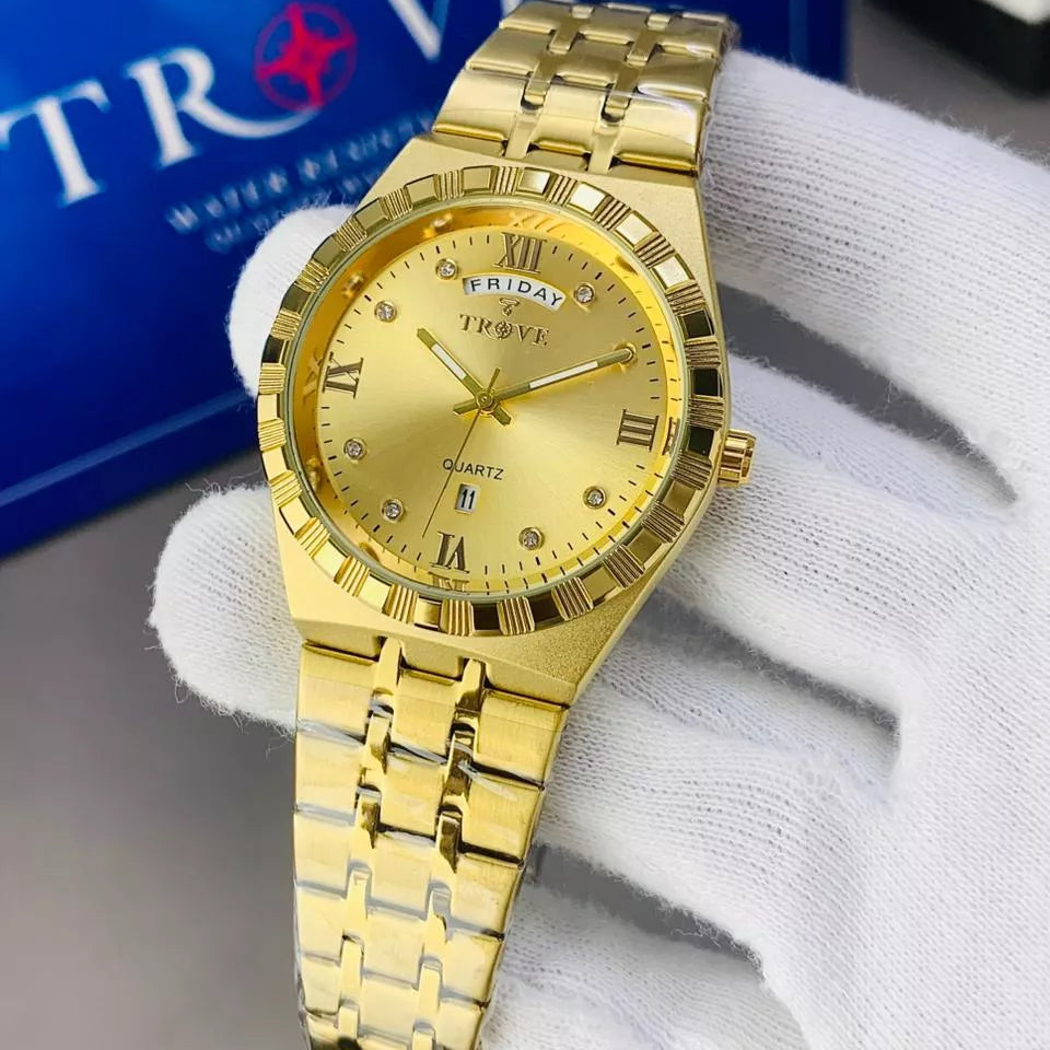 TROVE Men's Slim Watch – Water Resistant with Working Date
