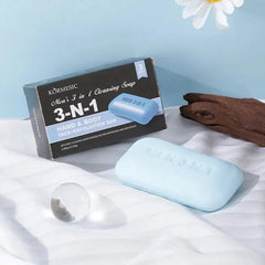 Kormesic Men’s 3-in-1 Cleansing Bar – Hand + Body + Face with Exfoliation Power