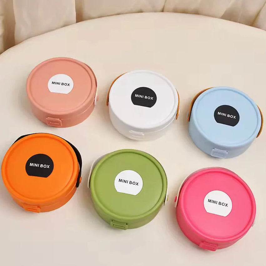 Round Portable Mini Jewellery Box with Handle