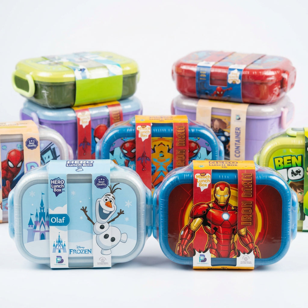 Cartoon brand character-themed plastic and stainless steel Lunch Box