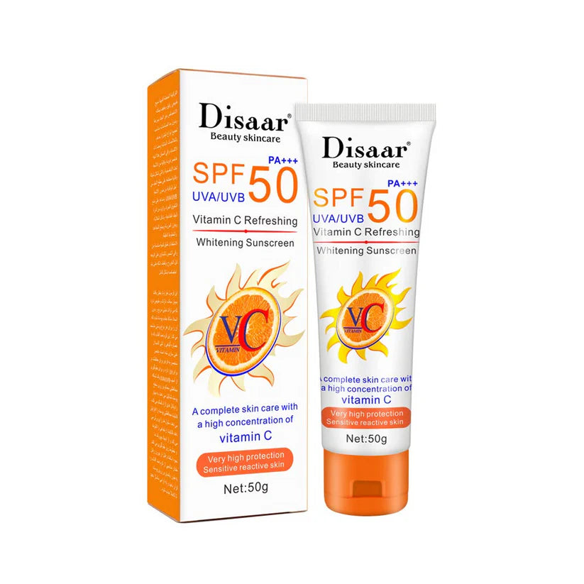 Disaar Sunscreen SPF50 PA+++ UVA/UVB Vitamin C Refreshing Protection Sensitive Skin – 50g