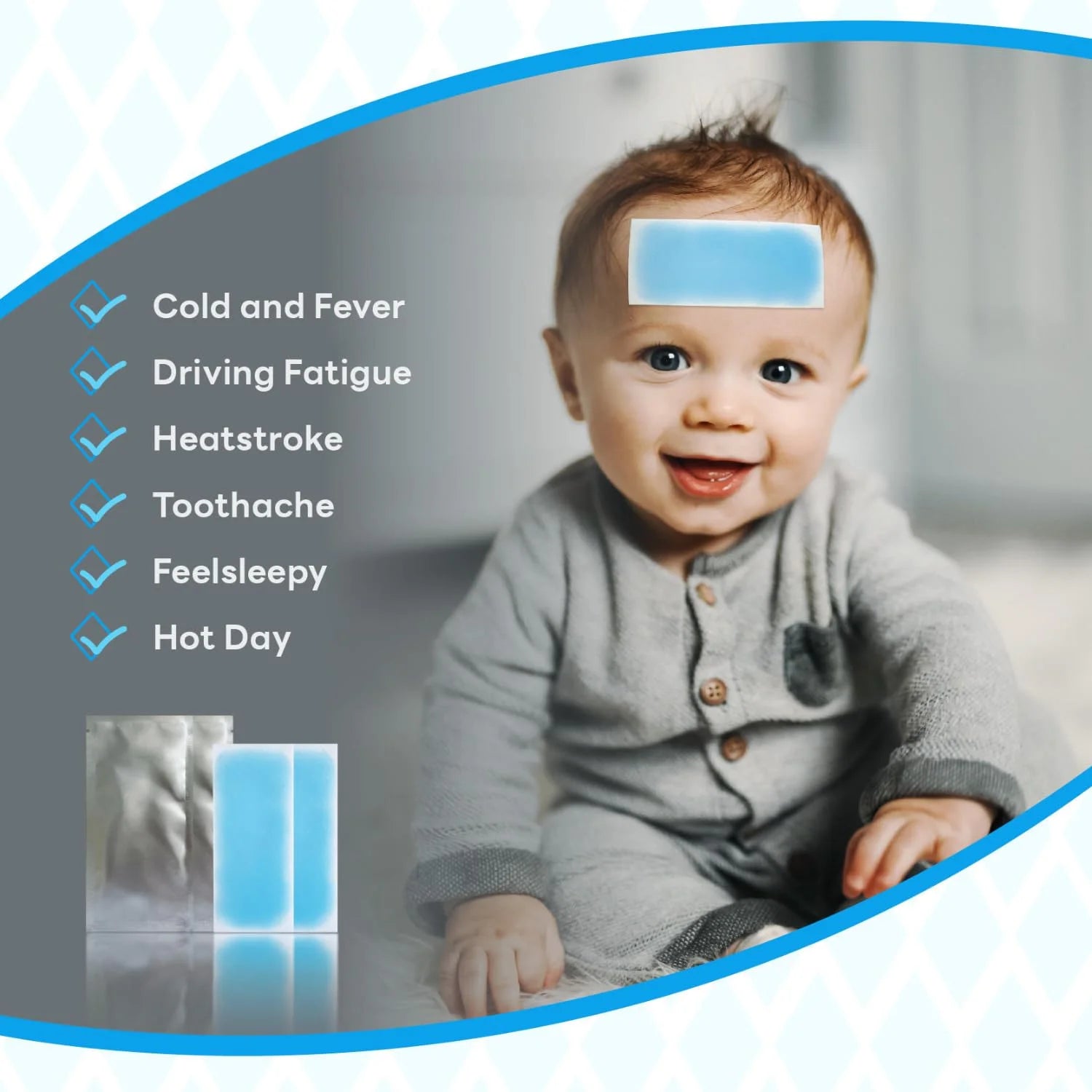 Migraine Cooling Headache Patch with Menthol & Camphor - 6 pcs