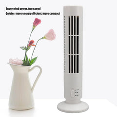 Portable USB Air Conditioner Mini Vertical Bladeless Fan with LED Lamp