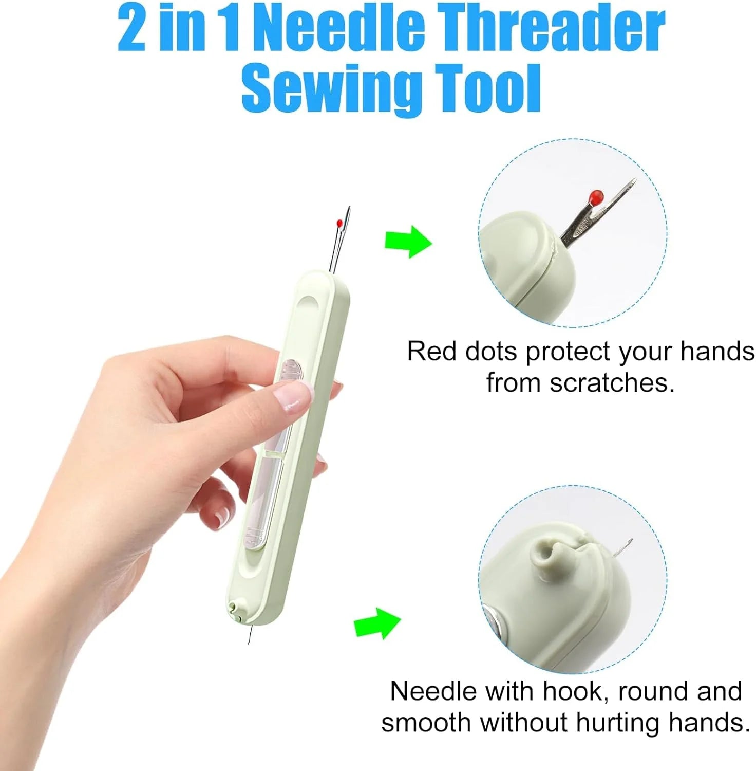 2-in-1 Needle Threader & Seam Ripper Tool for Hand Sewing - Each