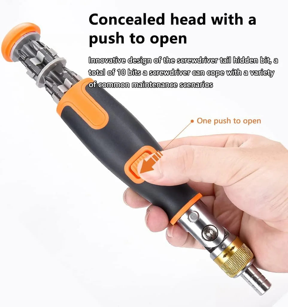 10 in 1 Multi-Angle Ratchet Screwdriver Multifunctional Repair Tools