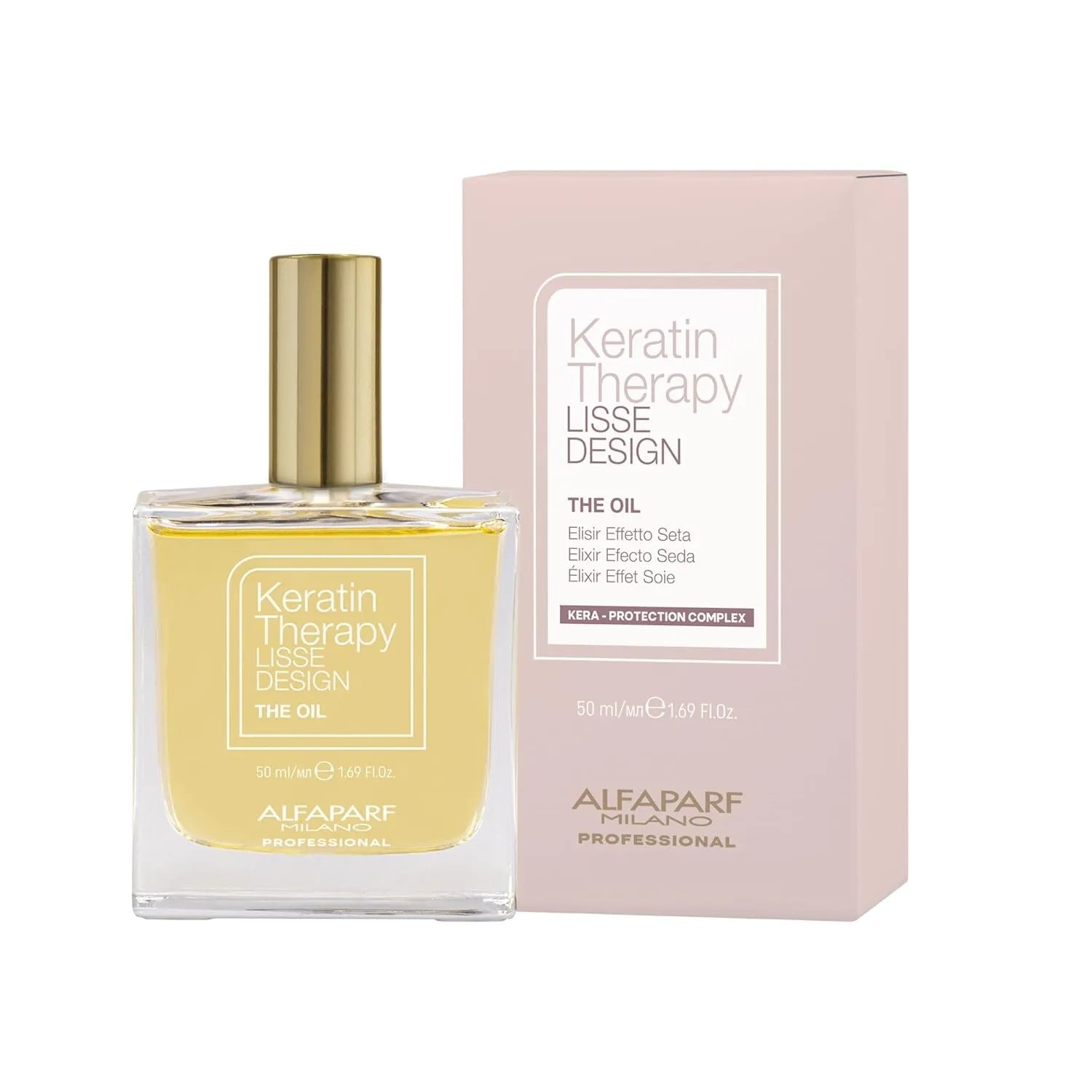 ALFAPARF MILANO Lisse Design Keratin Hair Oil for Frizz Control - Heat Protection - Anti-Frizz Keratin Therapy - 50ml