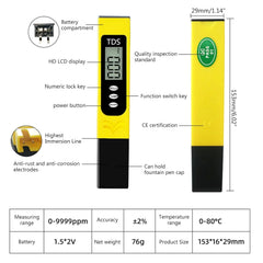 TDS Meter Digital LCD Pen Tester
