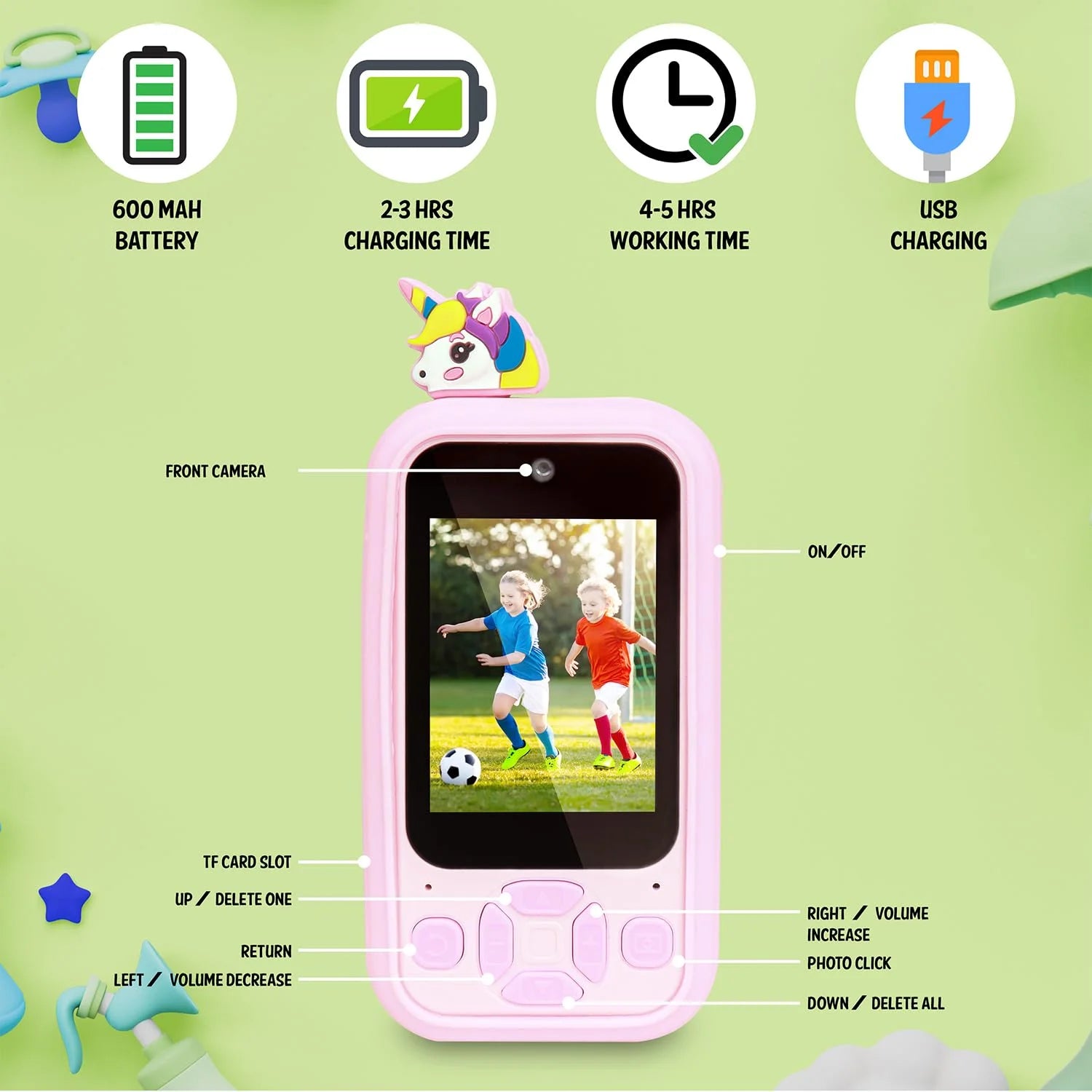 Learning Play Toy Mobile Phone with Dual Camera