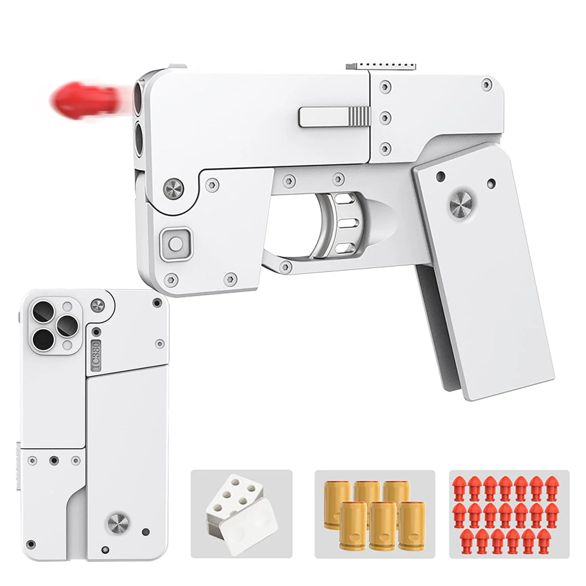 Folding iPhone Soft Bullet Launcher Toy Gun