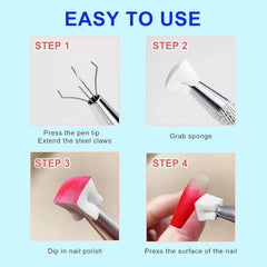 Nail Art Sponge and Grabber Tool Set - 50 Pcs