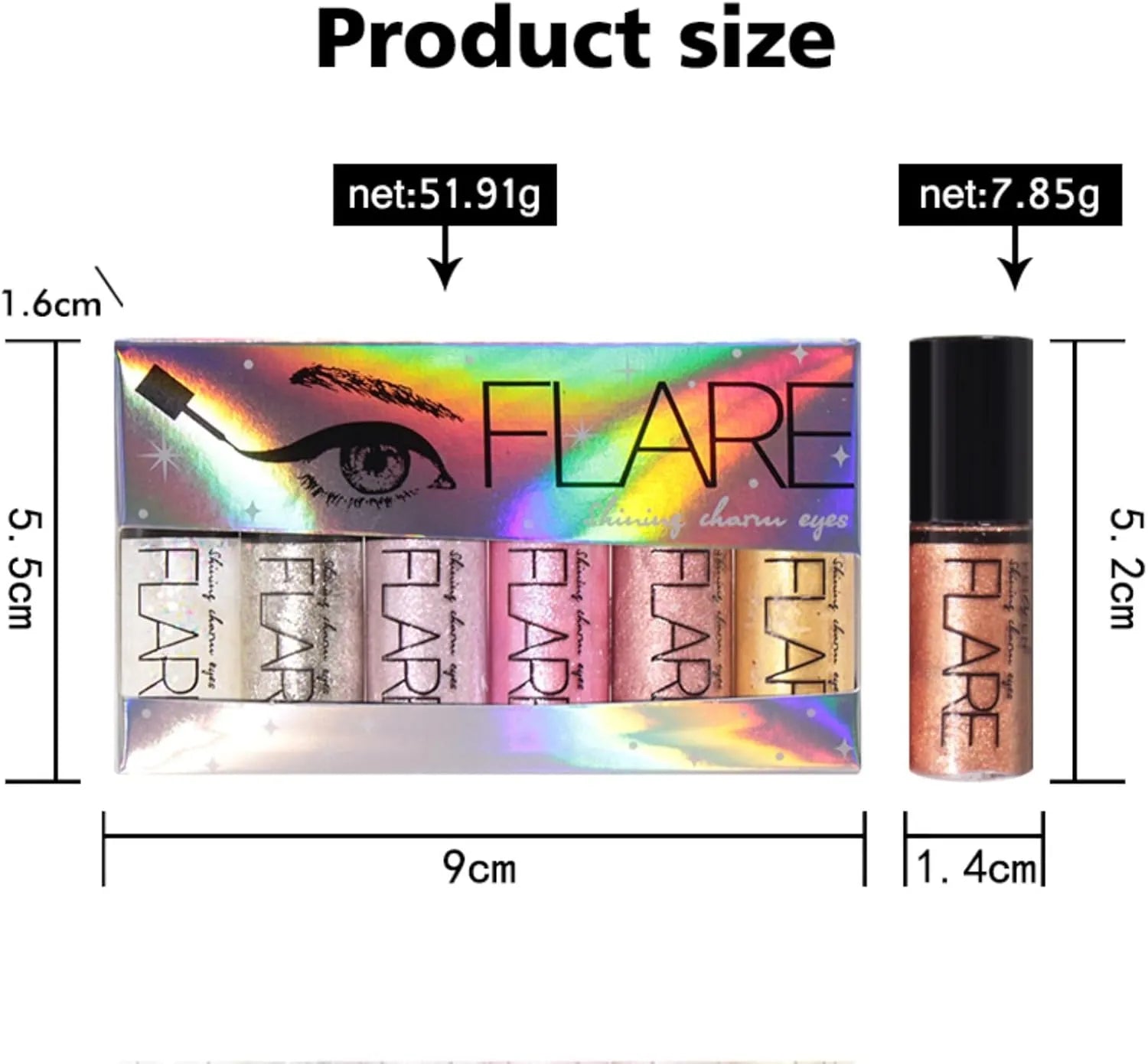 Flare Glitter Eye Shadow 6 Pcs Set