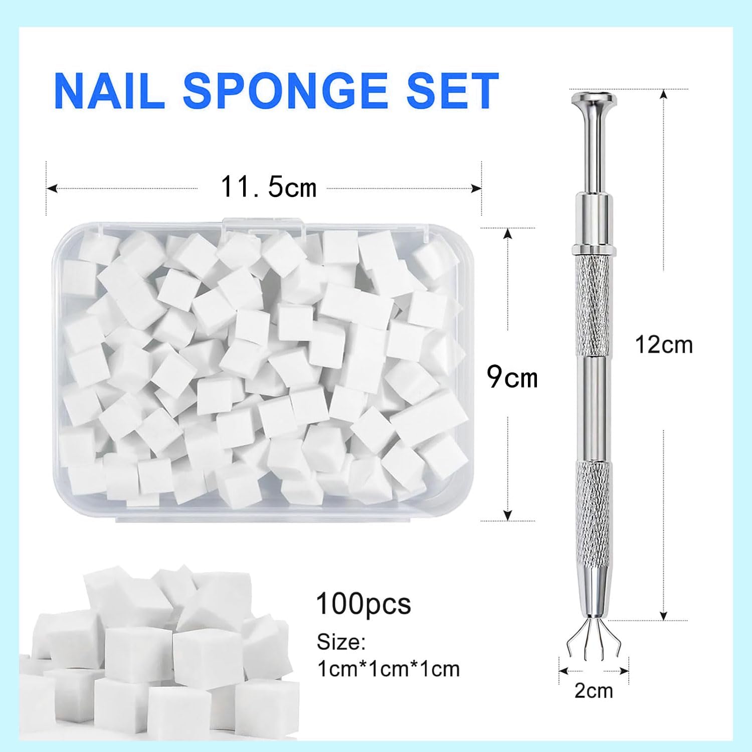 Nail Art Sponge and Grabber Tool Set - 50 Pcs