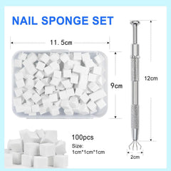 Nail Art Sponge and Grabber Tool Set - 50 Pcs