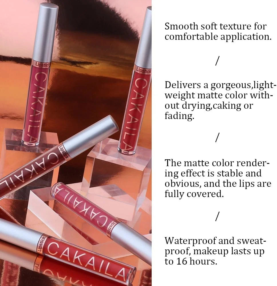 CAKAILA Matte Liquid Lipstick Makeup Set - 6Pcs