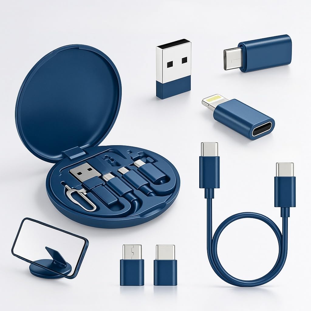USB C Adapter Kit, Multi Charging Cable Storage Box