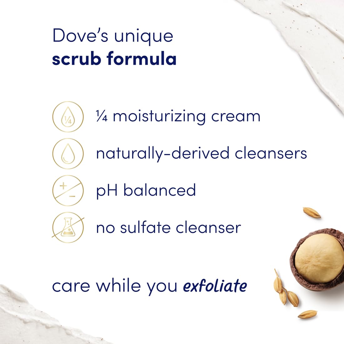 Dove Scrub Macadamia Rice Milk Body Scrub  - 425g