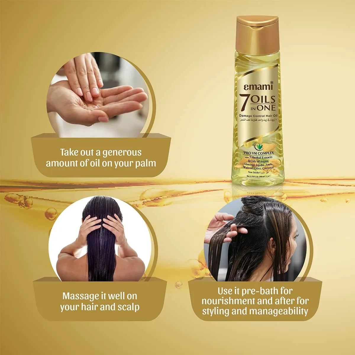 Emami 7 Oils in 1 - Damage Control Herbal Hair Oil - 200ml