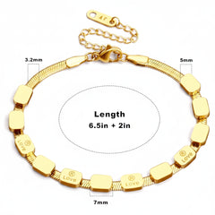Stainless Steel Snake Chain Herringbone Bracelet for Women - Each
